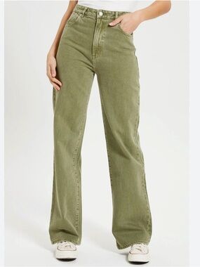 ROLLA'S Heidi high rise loose straight Jeans in Fern Green